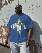 Men's Vintage Flower Cross Printed Casual Short Sleeve T-shirts